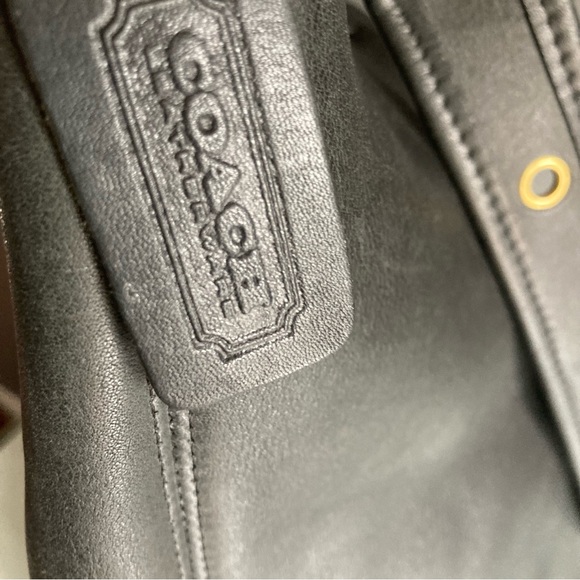 Vintage Black Leather Coach Bucket Bag - Picture 2 of 9